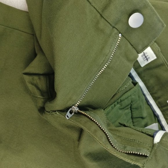 Raw hem Wide leg Sailor pant in Army Green Utility sz 00 Regular 98%cotton NEW - Picture 8 of 13